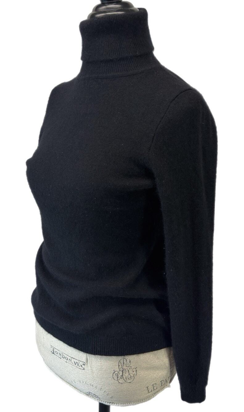 Charter Club Luxury Women’s Black 2-Ply 100% Cashmere Turtleneck Sweater Size S